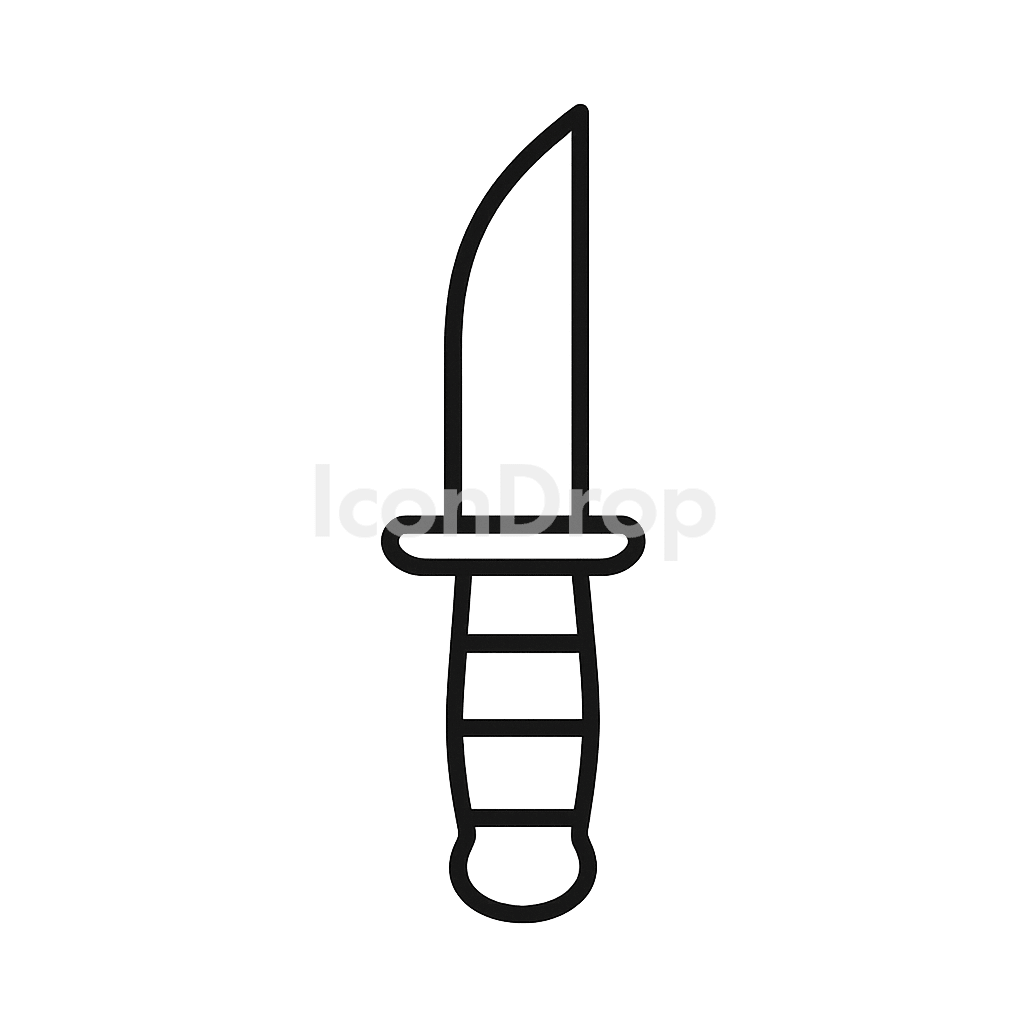 Combat Knife Icon Outline