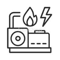 Combined Heat And Power Icon Outline