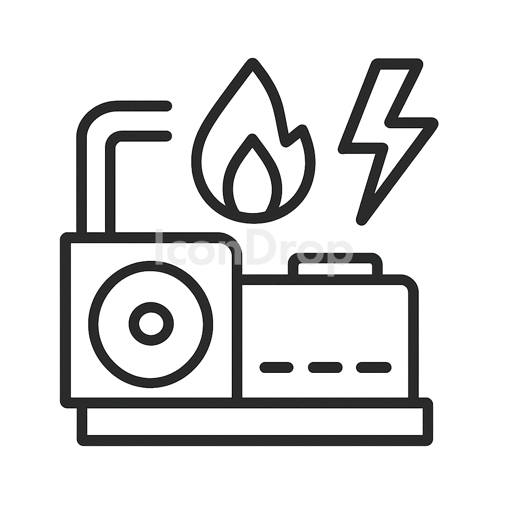 Combined Heat And Power Icon Outline