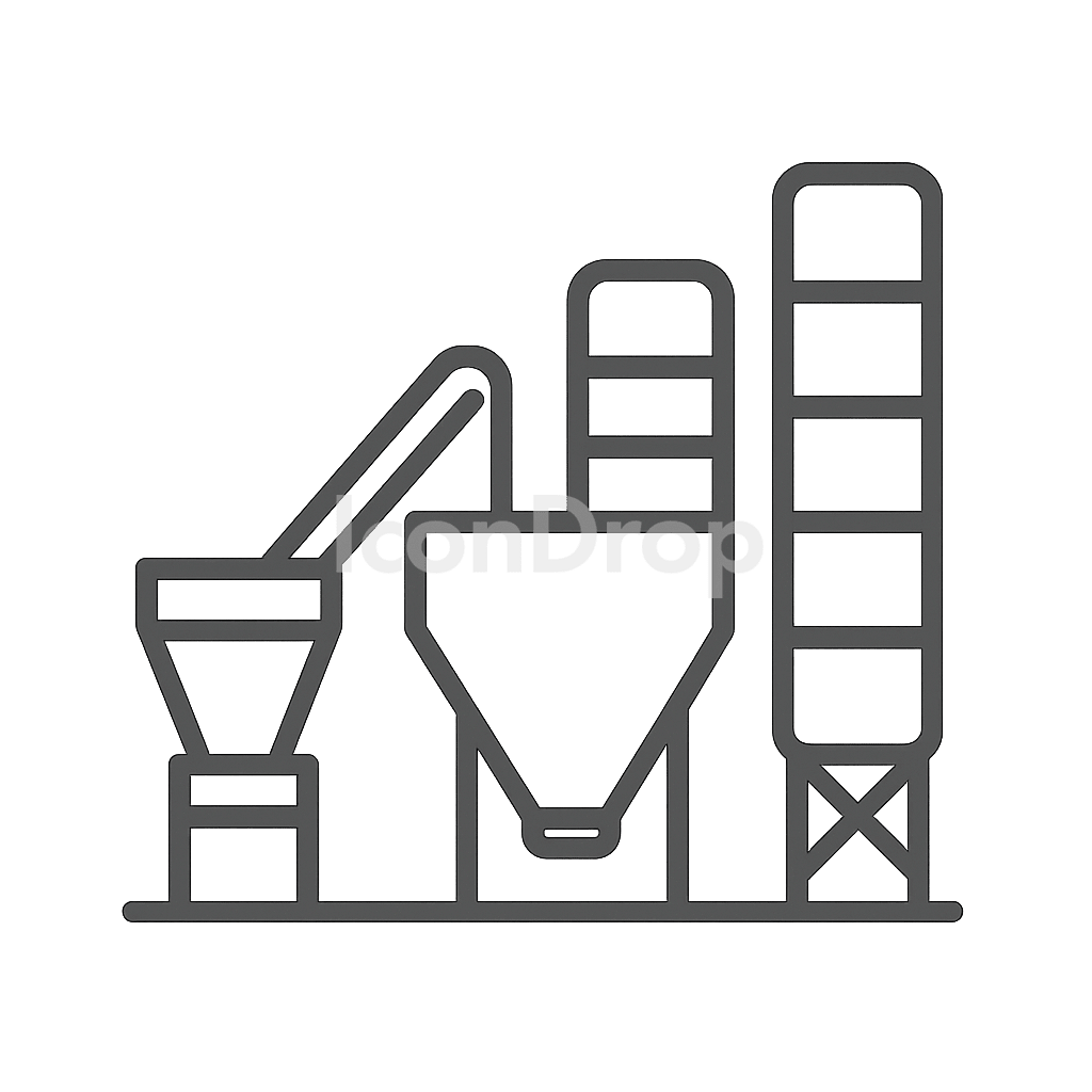 Concrete Batching Plant Icon Outline