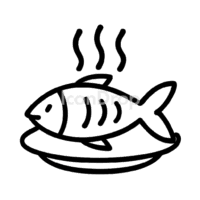 Cooked Fish Icon Outline