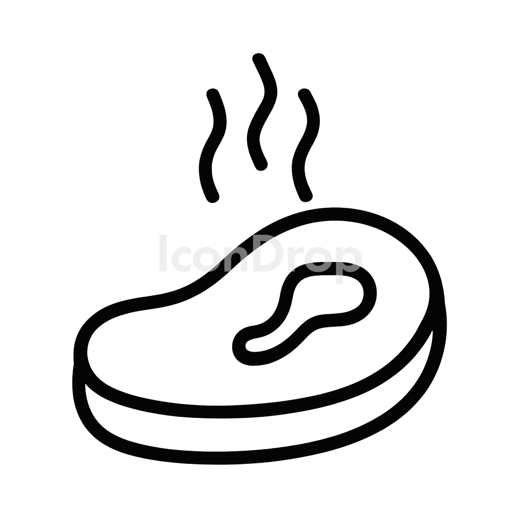 Cooked Meat Icon Outline