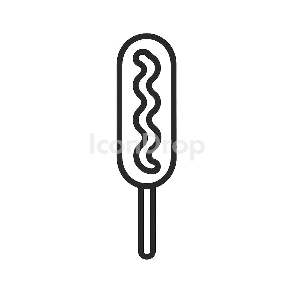 アメリカンドッグ（コーンドッグ）のアイコン アウトライン