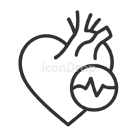 Coronary Heart Disease Icon Outline