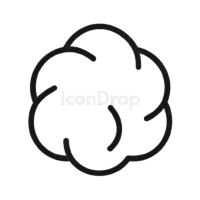 コットンボール（綿球）のアイコン（アウトライン）