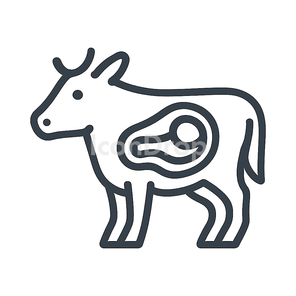 牛肉（牛の肉）のアイコン アウトライン