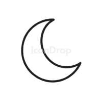 Crescent Moon Icon Outline
