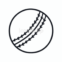 クリケットボールのアイコン（アウトライン）