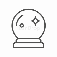 水晶玉（クリスタルボール）のアイコン（アウトライン）