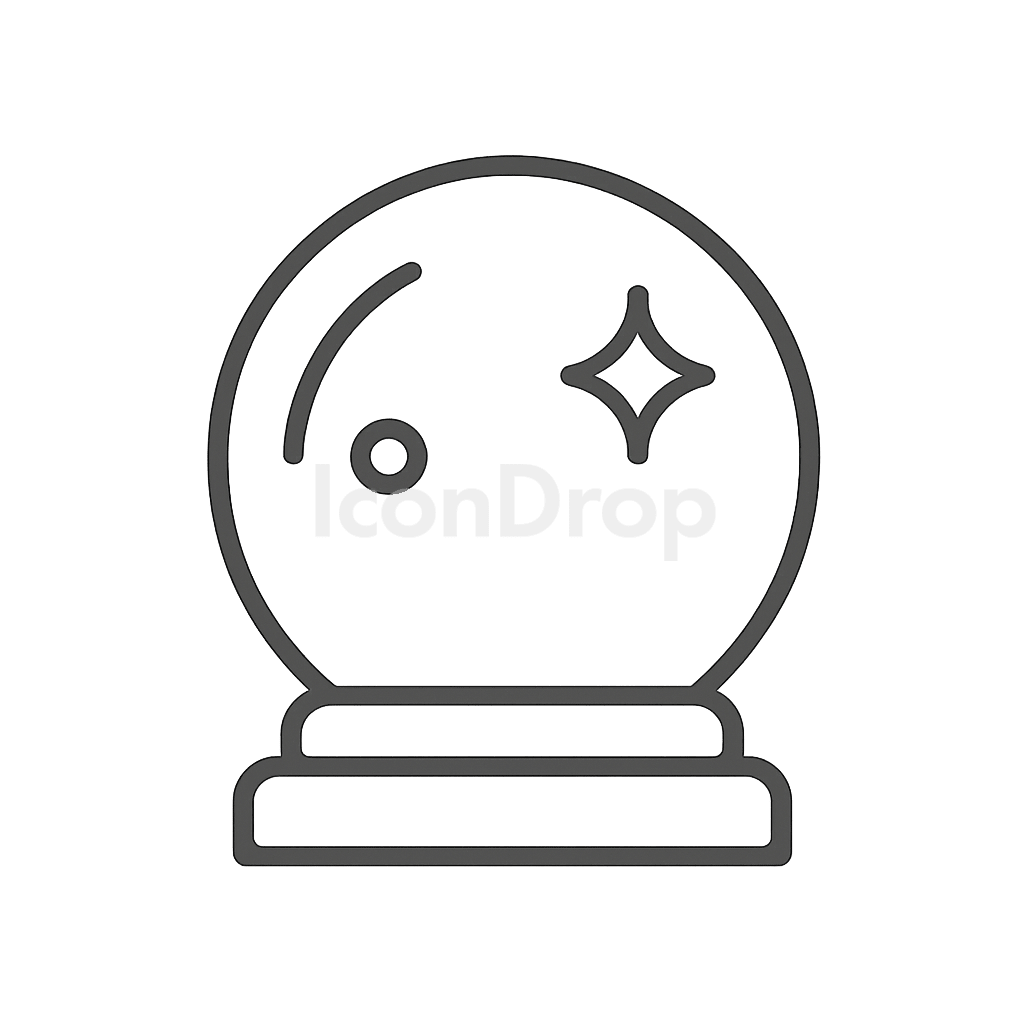 水晶玉（クリスタルボール）のアイコン アウトライン