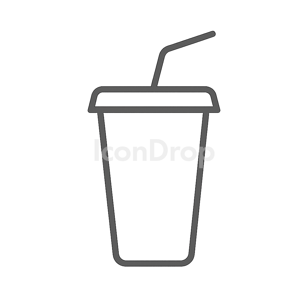 Cup With Straw Icon Outline