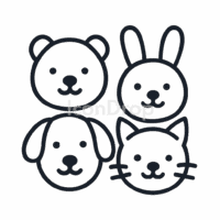 Cute Animals Icons Outline