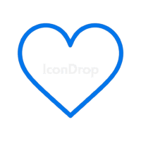 Cute Blue Heart Icon Outline