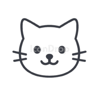 かわいい猫の顔アイコン（アウトライン）
