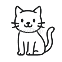 かわいい猫のアイコン（アウトライン）