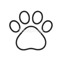 Cute Cat Paw Icon Outline