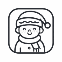 Cute Christmas App Icon Outline