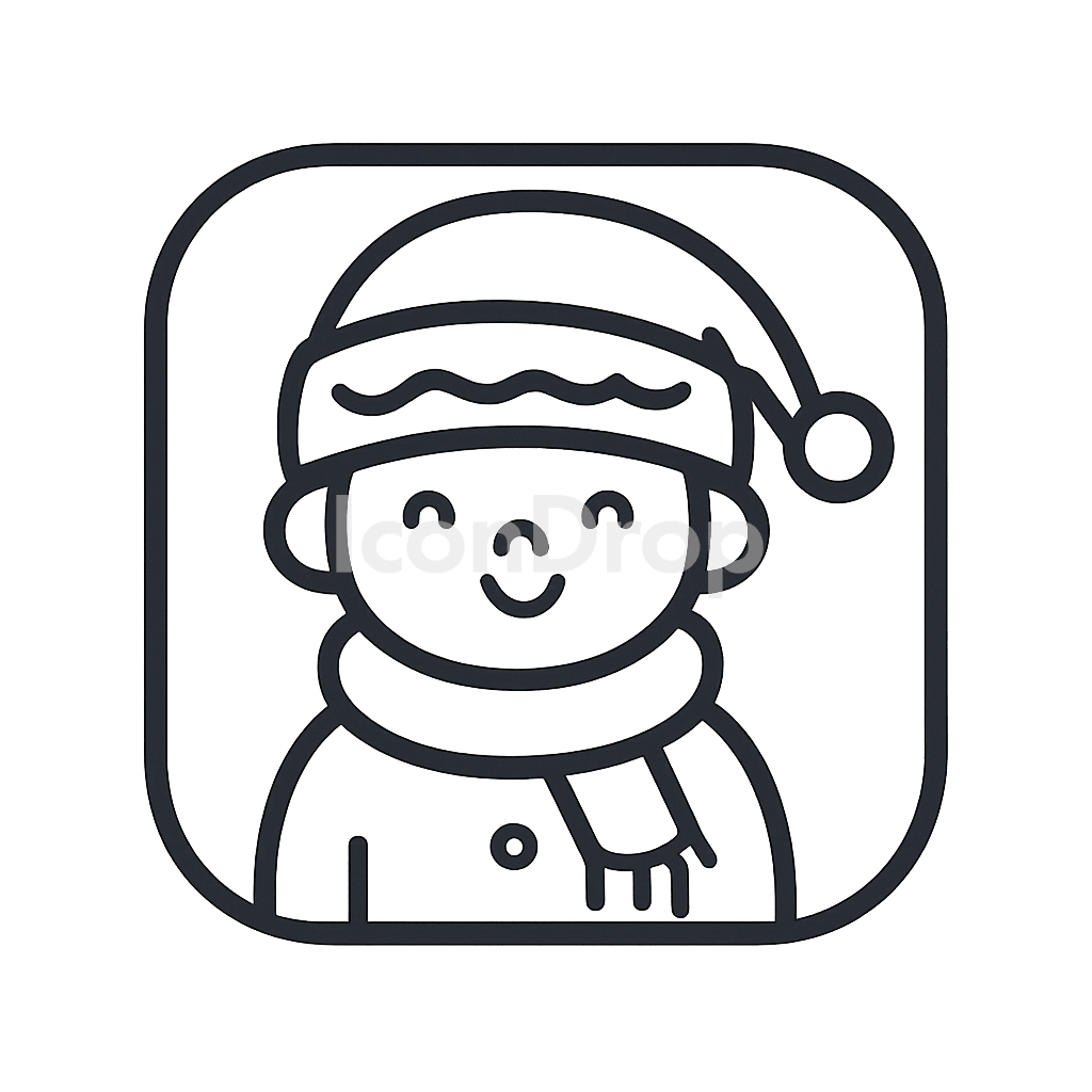 Cute Christmas App Icon Outline