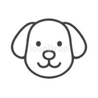 かわいい犬の顔のアイコン（アウトライン）