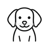 かわいい犬のアイコン（アウトライン）