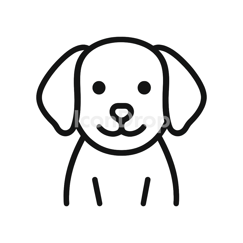かわいい犬のアイコン アウトライン
