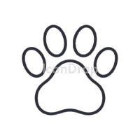 Cute Dog Paw Icon Outline