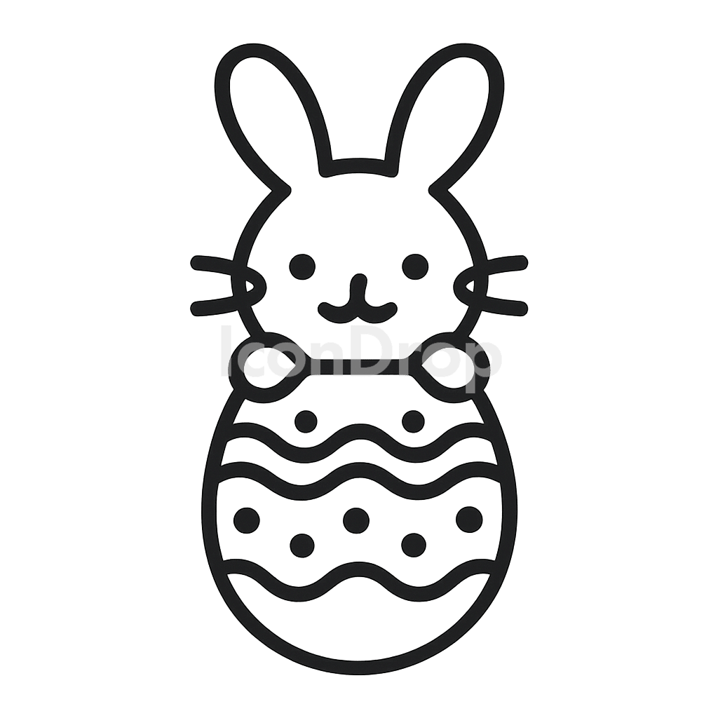 Cute Easter Icon Outline