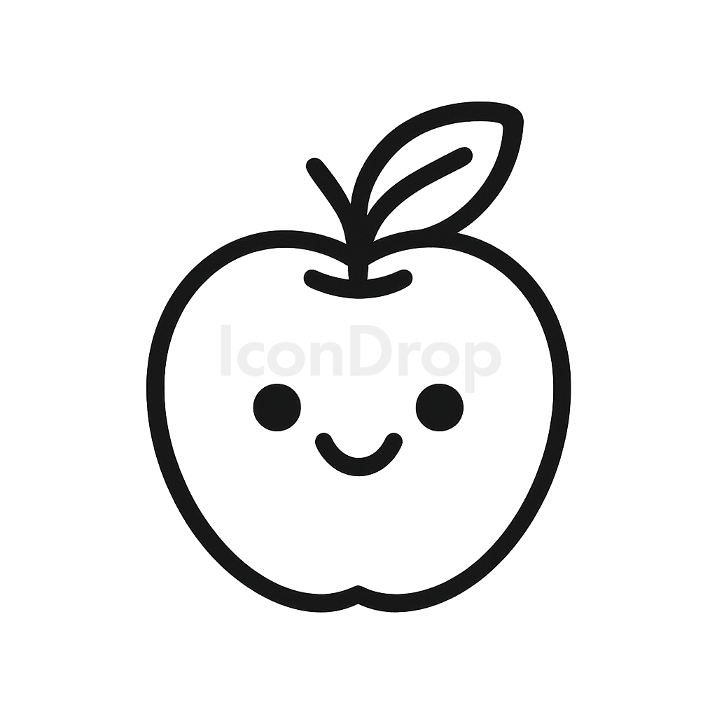 Cute Fruit Icon Outline