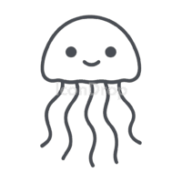 Cute Jellyfish Icon Outline