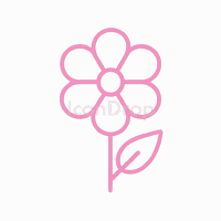 かわいいピンクの花のアイコン(アウトライン)