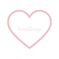 Cute Pink Heart Icon Outline