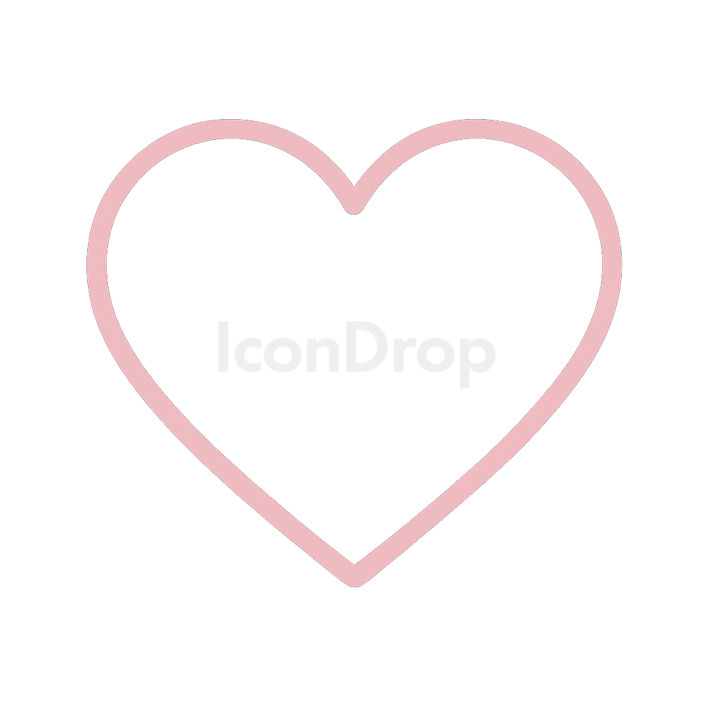 Cute Pink Heart Icon Outline