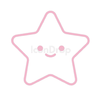 Cute Pink Star Icon Outline