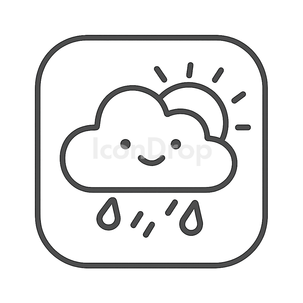 Cute Weather App Icon Outline