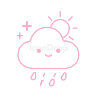 Cute Weather Icon Aesthetic Pink Outline