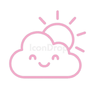 Cute Weather Icon Pink Outline