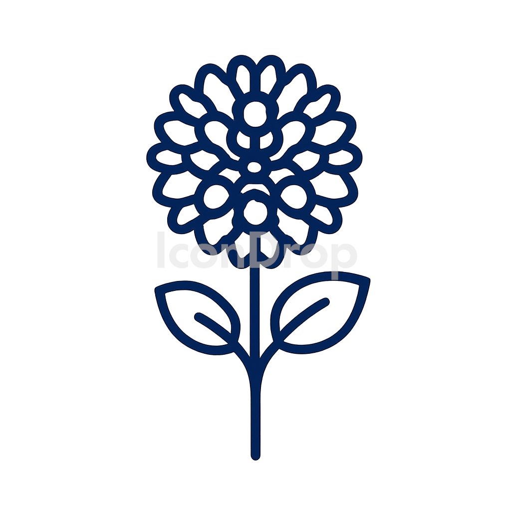 Dahlia Flower Icon Outline