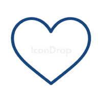 Dark Blue Heart Icon Outline