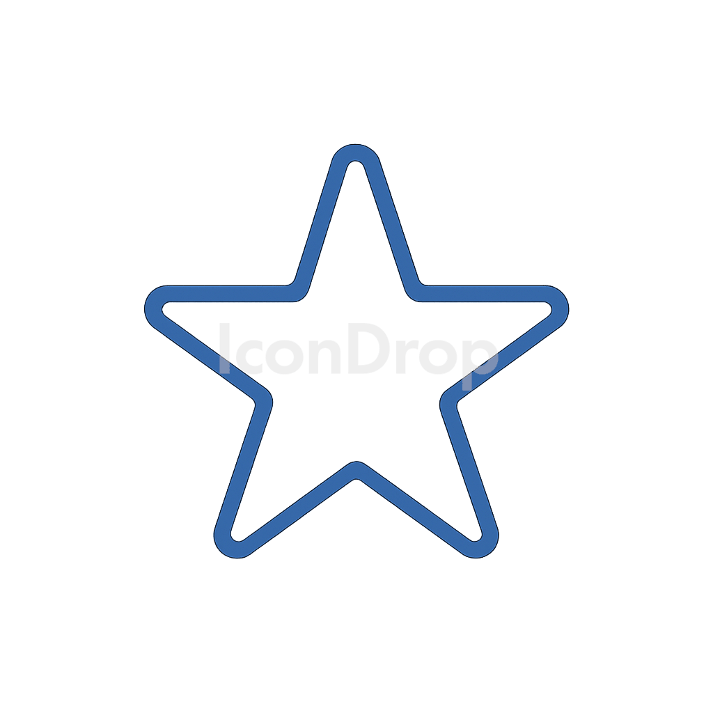 Dark Blue Star Icon Outline