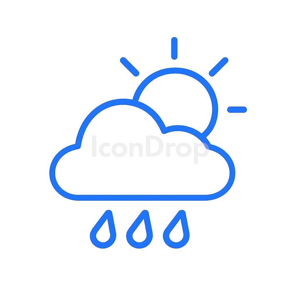 Dark Blue Weather Icon Outline
