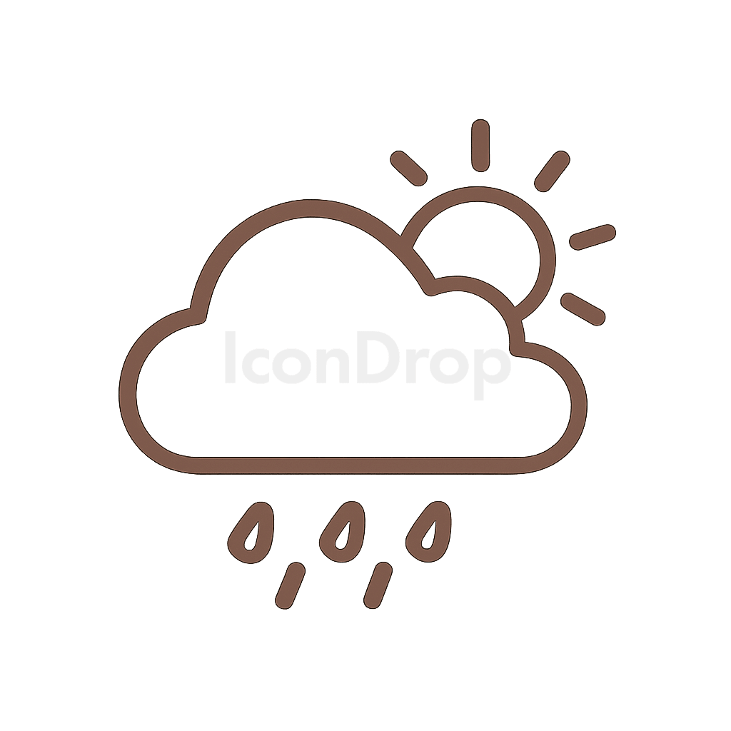 Dark Brown Weather Icon Outline