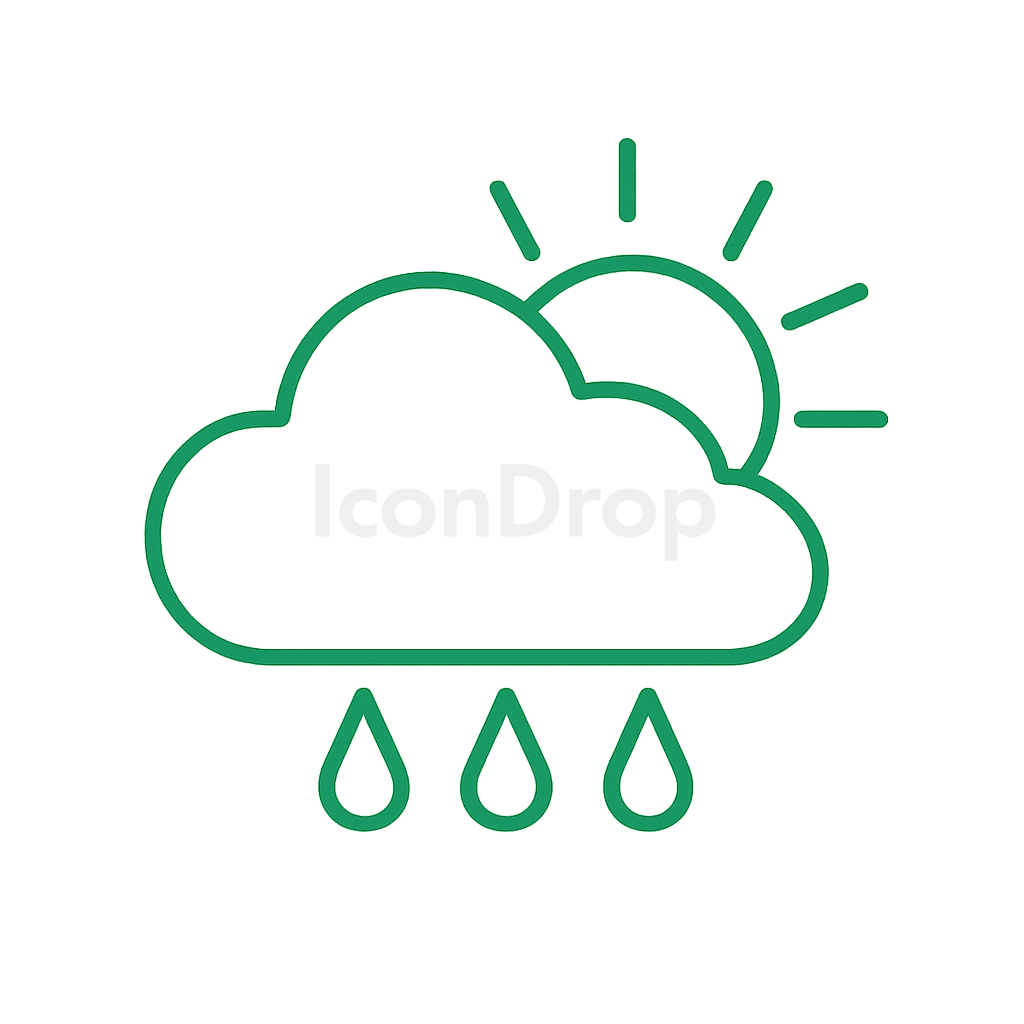 Dark Green Weather Icon Outline