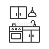 Dark Kitchen Icon Outline