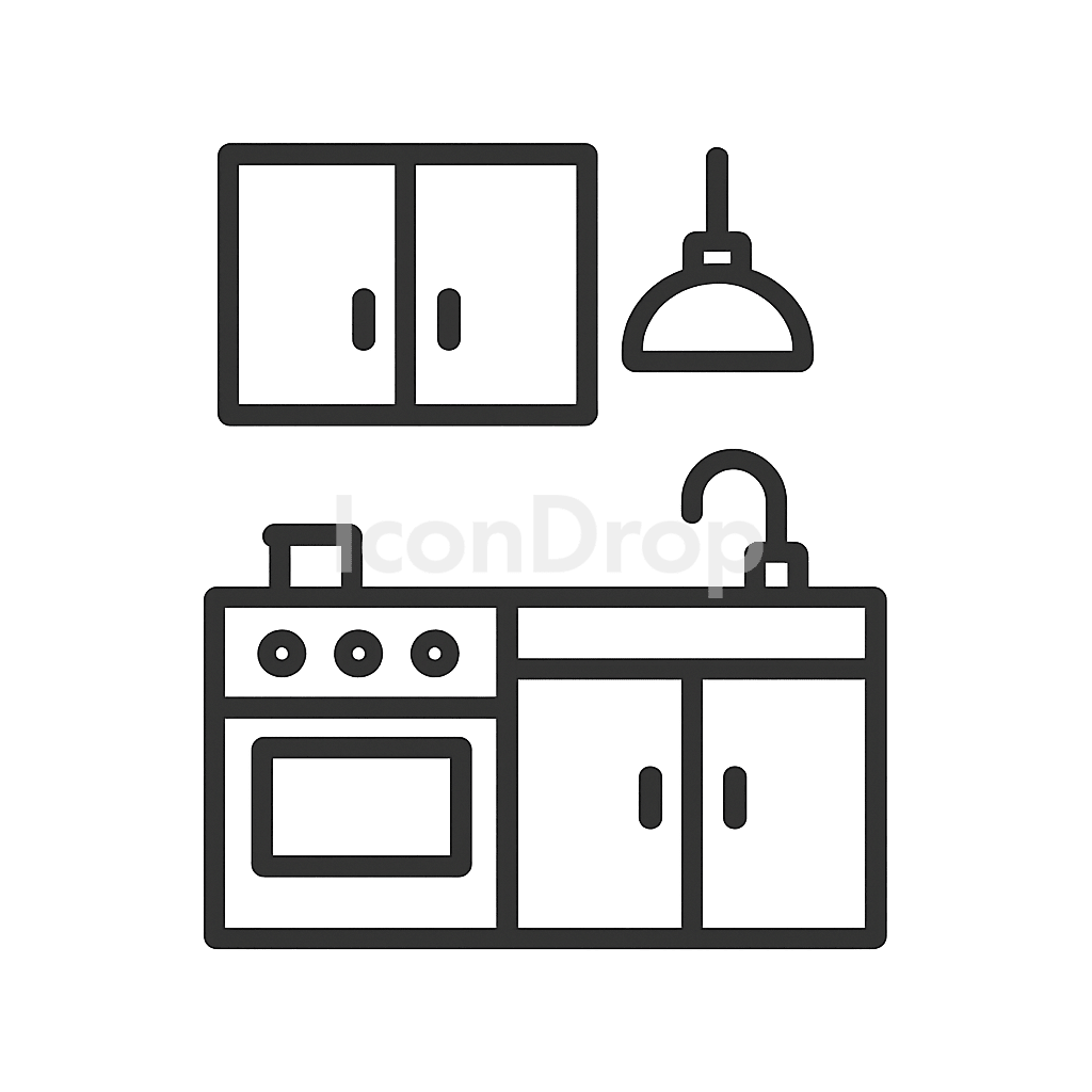 Dark Kitchen Icon Outline