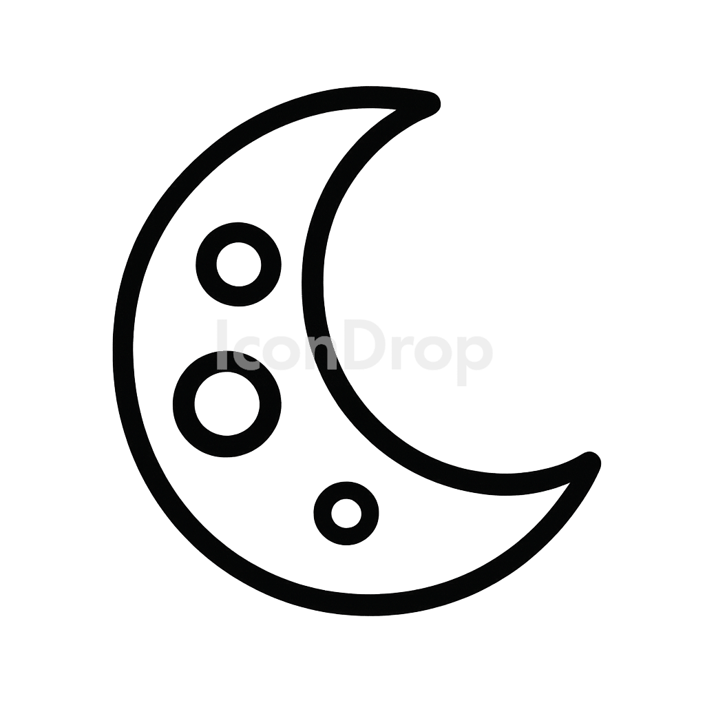 Dark Moon Icon Outline