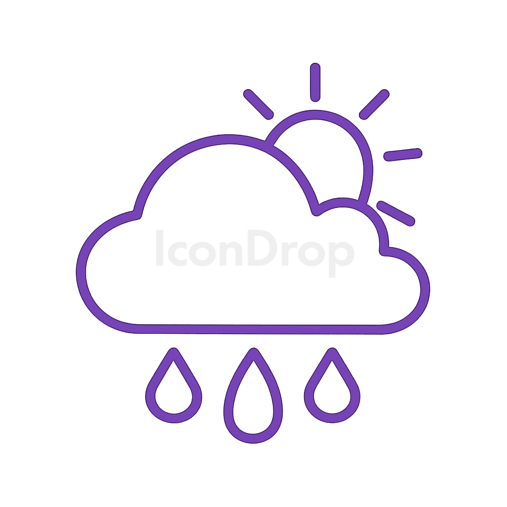 Dark Purple Weather Icon Outline