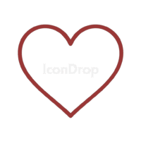 Dark Red Heart Icon Outline