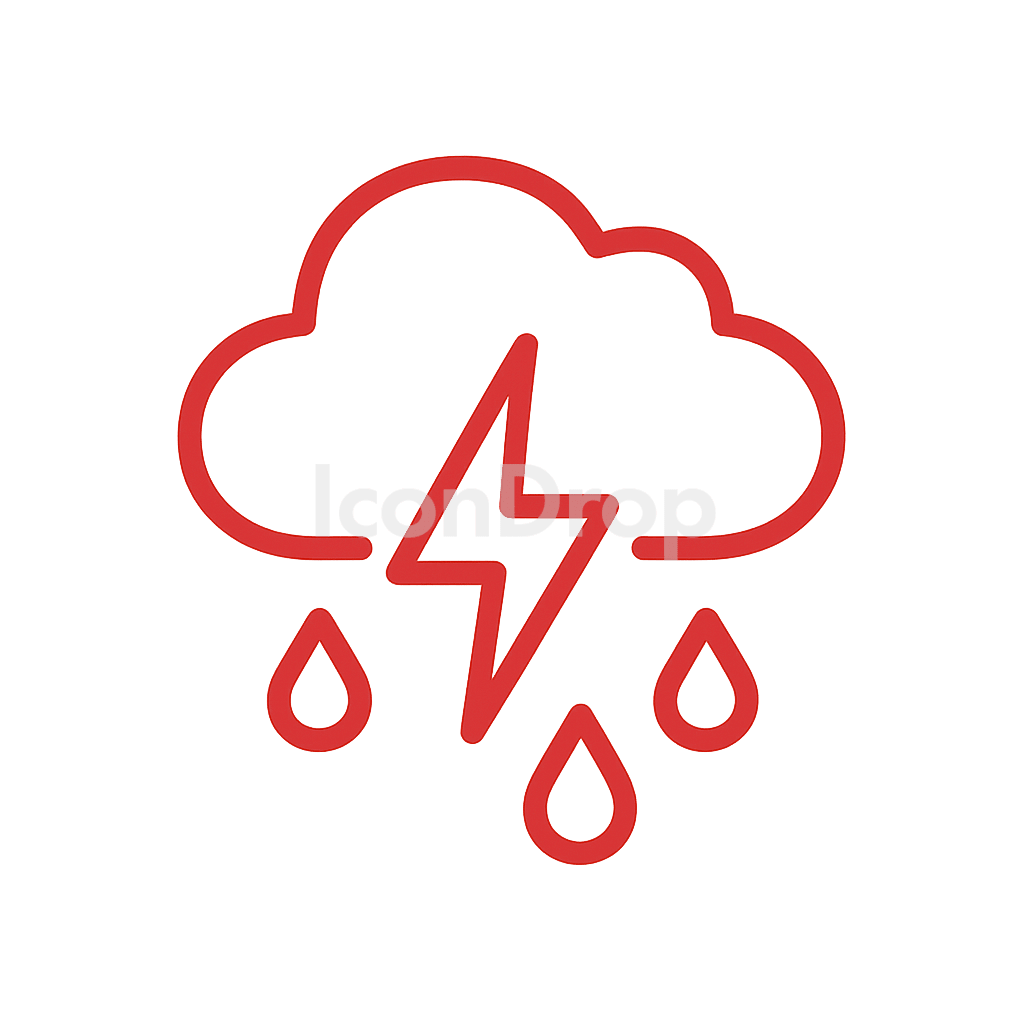 Dark Red Weather Icon Outline