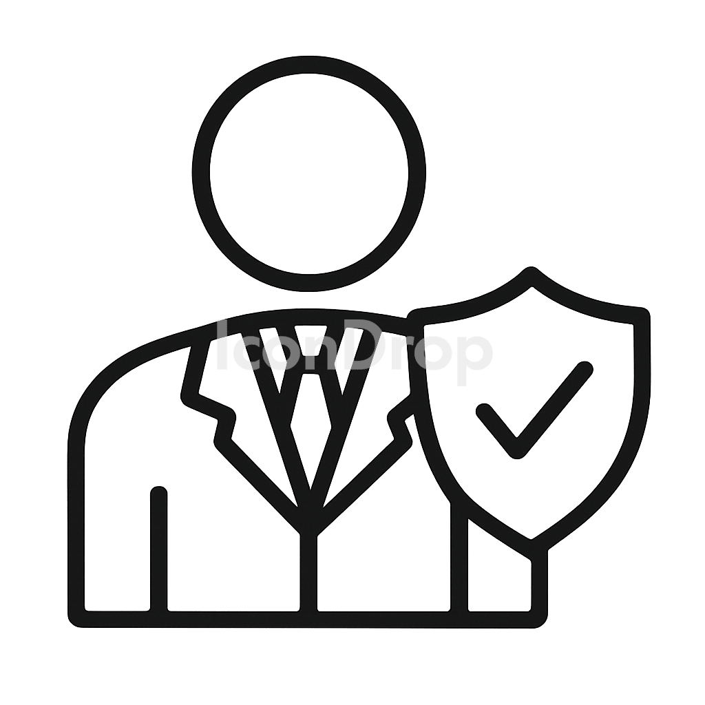 Data Protection Officer Icon Outline