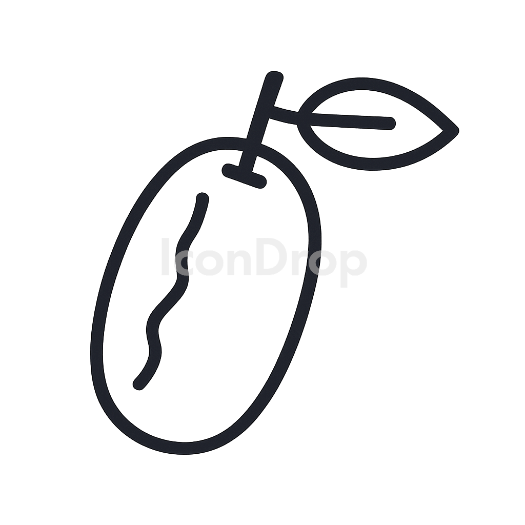 Date Fruit Icon Outline